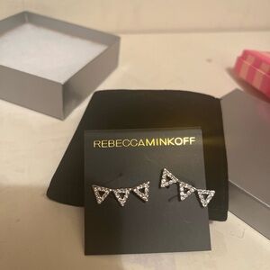 Rebecca Minkoff Silver Triangle Earrings
